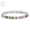Noble Silver Bracelet Chain Color Crystal Hand Jewelry For Women Charm Wedding Gift Party 18cm - Image 27