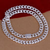10 mm Curb Chain Necklace in Silver Tone with 20 to 24 Inch Options - Image 8