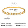 Romantic Colorful Geometric Zircon Inlay Bangle For Women Gold Pvd Plated Stainless Steel Jewelry - Image 8