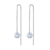 Silver Pink Blue Clear CZ Long Tassel Link Earrings Drop Dangle Ear Stud Earring for Women Wedding Party Gift - Image 7