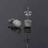 Lucky Clover Petal Earrings For Women Men hip-hop Iced Out Zirconia Blingbling Silver Color Stud Earings Jewelry -1 - Image 7