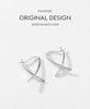 MODIAN Pure 925 Sterling Silver Simple Cross Line Ear Buckles Sense Of Design Hoop Earrings For Women Fine Jewelry