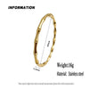 316L Stainless Steel Gold Plated Bamboo Joint Hinged Bangle Cutout C Shape Bracelet Nature Minimal Jewelry For Women - Image 2