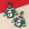 Fun Innovative Christmas Elements Earrings Snowflake Santa Claus Snowman Sweater Design Acrylic Eardrop Christmas Gift - Image 3