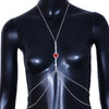 Sexy Green Crystal Chest Chain Harness Stainless Steel Belly Waist Chain Body Jewelry Necklace For Women Clothing Accessories