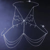 Sexy Rhinestone Bra Body Chain Harness Jewelry Underwear for Women Statement Crystal Bra Necklace Beach Bikini Chest Jewelry