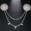 Sexy Rhinestone Nipple Chain No Piercing Jewelry for Women Tassel Chain Round Nipple Sticker Body Bra Bikini Harness Cover
