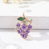 Purple Green Crystal Zircon Grape Brooches For Women Cute Fruit Brooch Suit Coat Lapel Pin Badge Clothing Accessories Jewelry - Image 1