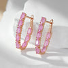 Oval Multicolor Stone Long Drop Earrings For Women Rose Gold Color Full Zircon Setting Jewelry Gifts - Image 7