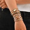 Two-Tone Stainless Steel Link Bracelet with Mixed Chain Design - Image 6