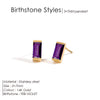 Stainless Steel Gold-Plated Colorful Birthstone Earrings Rhinestone Jewelry Gifts - Image 11