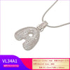 Silver Color Bubble Initial Letters Necklaces 26 Letters Pendants Necklaces for Women Brass CZ Jewelry - Image 33