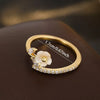 1PCS Micro inlaid Zircon Flower Adjustable Ring Women's Wedding Party Accessories Jewelry Gifts - Image 4