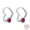 Silver Elegant Sparkling Lucky Clover Hoops Earring For Women Jewelry Simple Colorful Flower Love Gift - Image 42