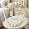 3in1 Set Elegant Simulated Pearl Necklace Earrings Bracelet Long Necklace Women Bridal Wedding Jewelry Gift - Image 3