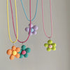 Sweet Colorful Flower Pendant Necklace for Women Girl Floral Design Rope Chain Chokers Jewelry Gift - Image 25