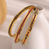 Stainless Steel Shiny Colorful Turquoise Rhinestone Cuff Bracelets For Women Party Jewelry Gifts - Image 3