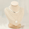 Flat Snake Chain With Three Layer Coin Disc Pendant Necklace For Women Jewelry Accessories - Image 3