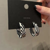 Exaggerated Zebra Pattern Acrylic Earrings for Women Personality Ear Ring Party Jewelry - Image 1
