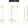 2PC/1pair Heart Love White Shell Drop Earring for Women Stainless Steel Hoop Earrings Romantic Valentine's Day Gift - Image 1
