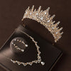 Bridal Wedding Jewelry 4-piece Set, Alloy Crystal Crown&Crystal Necklace&Earrings Women's Classic Wedding Tiaras - Image 4
