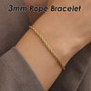 10 Pcs 3mm 5mm Rope Bracelet Stainless Steel Bracelet Gold Rope Chain Bracelet for Men or Women, Gold Bracelet - Image 4