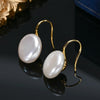 Baroque Button Freshwater Pearl Ear Spoon Style Earrings Silver Classic Elegant Gifts for Women - Image 2