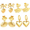 Cubic Chunky Heart Charms Dangling Earrings for Woman/Girls Stainless Steel Gold Plated Smooth Mental Drop Earring - Image 2