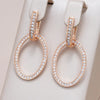Hoop Zircon Earrings For Women Rose Gold Color Retro EarDrop Jewelry Accessories - Image 5