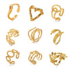 Hollow Heart Open Ring in Stainless Steel Adjustable - Image 4
