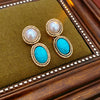 Vintage Design Oval Imitation Pearl Earrings Choker Necklace French Elegant Temperament Twist Lace Jewelry Set Banquet Gift H - Image 5