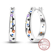 Silver Hoop Earrings Star Moon Stud Drop Earrings For Woman Party Wedding Accessories Jewelry Gift - Image 11