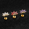 Titanium Marquise Lotus Cartilage Earring 16G Flower CZ Helix Flat Back Stud Labret Piercing Jewelry - Image 2