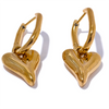 316L Stainless Steel Heart Love Drop Hoop Earrings Sleek Stain Less Metal Jewelry Valentines Gift - Image 8