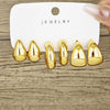 6pcs Chunky Gold Plated Waterdrop Hoop Earrings For Women Minimalist Smooth Thick Circle Drop Earring Lightweight Party Jewelry - Image 10