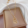 Classic Gold Color Stainless Steel Necklace For Women Shiny Zircon Geometric Heart Pendant Necklaces Jewelry Gift - Image 6
