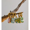 Stainless Steel Hoop Earrings Green Pink Blue K9 Crystal Rectangle Drop Aesthetic Golden Women Jewelry - Image 2