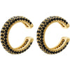 Cubic Zirconia Sparkling C Huggie Ear Cuff Earrings for Women Gold Plated Hoop Clip on Cartilage Earring - Image 9