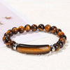 JD Stone Tiger Eye Amethyst Rectangle Bar Charm Bracelet Women Men Stone Powder Crystal Rough Chakra Jewelry - Image 4