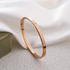 Oval Smooth Bracelet Bangle Minimalist Gold Sliver Charm Jewelry Gifts for Women - Image 9