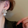 Temperament Sparkle Snowflake Zircon Pearl Stud Earrings for Women Bride Wedding Party Jewelry Accessories Gifts - Image 3