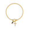 Zircon Cross Charm Bracelet for Women Stackable Birthstone Bracelet Stainless Steel Beaded Stretch Hand Chain Jewelry Girlfriend - Image 11