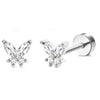 1Pair Flat Back Earrings for Women Steel Earrings Hoop Stud Cartilage Tragus Piercings - Image 12