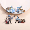 Cartoon Anime Birdmen and Brown Raccoon Enamel Pins Funny TV Series Brooch Lapel Badge Decorative Jewelry Gift For Kids Friends - Image 2