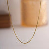 Silver Necklace Gold Plated, 1mm Box Foundation Chain Jewelry Engagement Gift for Women - Image 4