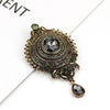 Sunspicems Retro Gold Color Vinage Brooch Full Gray Rhinestone Turkish Dsign Circular Badge Ethnic Party Jewelry Gift - Image 3