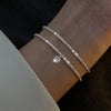 Silver Sparkling Bracelets for Women Korean Gypsophila Double Layered Adjustable Bracelet Party Jewelry - Image 3
