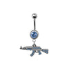Belly Button Rings Gun Dangle Navel Ring Clear Gem Belly Button Ring Body Piercing Jewelry Belly Piercing for Women - Image 14