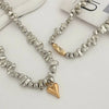 Two-Piece Irregular Bead Necklace Set with Heart Pendant - Image 12