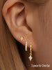 Star Flower and Bow Hoop Earring Set with Crystal Accents in Gold-Tone or Silver-Tone - Image 15